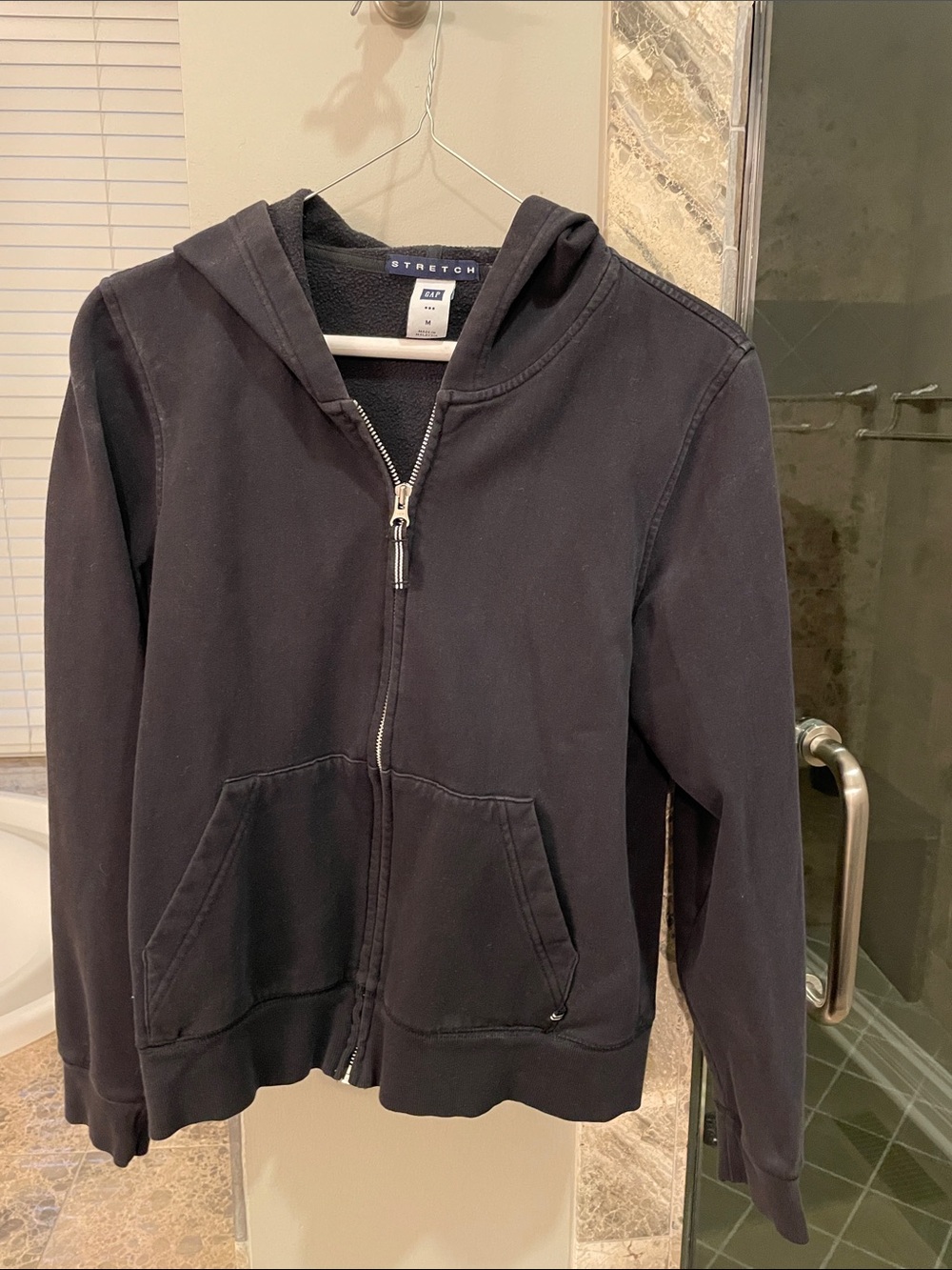 GAP Black Full-Zip Hooded Sweatshirt